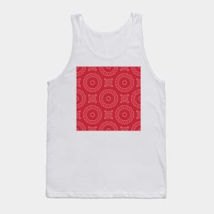 Holiday , Christmas , Red And White , Mandala , Textured Tank Top